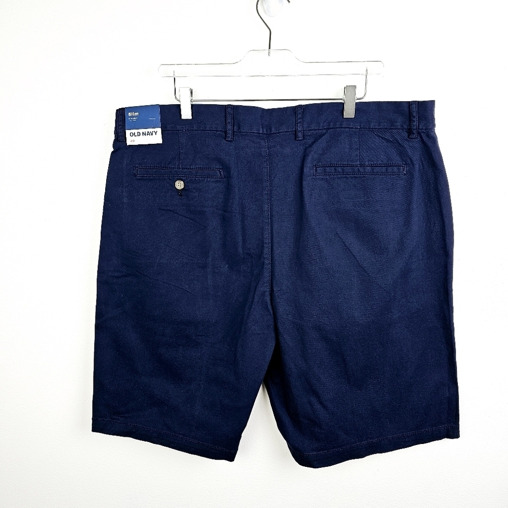 Old Navy #549103 Slim Built-in Flex Rotation Navy Blue Chino Shorts NWT - Picture 3 of 11